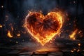 3Drendering Heart in fire, a striking image with ice Royalty Free Stock Photo