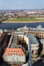 Dresden aerial view, river Elbe and Academy of fine arts