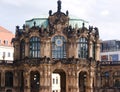 Dresden, aged building and modern