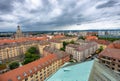 Dresden amedieval rchitecture. Aerial view from city rooftop