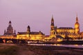Dresden architecture across Elbe River. Dresden, Saxony, Germany Royalty Free Stock Photo