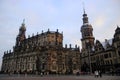 Dresden cathedral and Dresden castle in winter