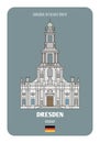 Dresden Cathedral of the Holy Trinity, Germany. Architectural symbols of European cities Royalty Free Stock Photo