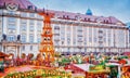 Dresden Christmas market, view from above, Germany, Europe. Christmas markets is traditional European Winter Vacations.