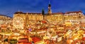 Dresden Christmas market, view from above, Germany, Europe. Christmas markets is traditional European Winter Vacations.