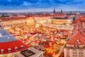 Dresden Christmas market, view from above, Germany, Europe. Christmas markets is traditional European Winter Vacations.