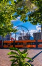 Dresden city with ferris wheel