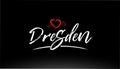 dresden city hand written text with red heart logo