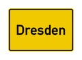 Dresden city limits road sign in Germany