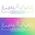 Dresden city skyline. Colorful linear style.