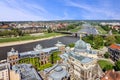 Dresden and Elbe, Germany. Panoramic town view