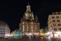 Dresden Frauenkirche baroque church at night