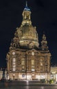 Dresden Frauenkirche at night, Germany Royalty Free Stock Photo