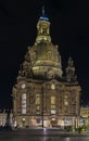 Dresden Frauenkirche at night, Germany Royalty Free Stock Photo