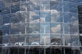 Plug-in hybrid Volkswagen e-Golf electric cars stands behind glass in the Glaserne Manufaktur - Transparent Factory, Dresden Royalty Free Stock Photo