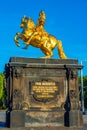 Dresden, Germany, August 6, 2022: Goldene Reiter statue in Germa