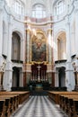 Inside of Dresden Cathedral Katholische Hofkirche church in Dresden, Germany Royalty Free Stock Photo