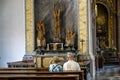 The interior of the Catholic court Church of the Cathedral Hofkirche in Dresden Royalty Free Stock Photo