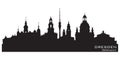 Dresden Germany city skyline vector silhouette Royalty Free Stock Photo