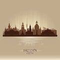 Dresden Germany city skyline vector silhouette