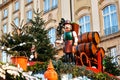 Dresden, Germany, December 19, 2016: Celebrating Christmas in Europe. Traditional decorations of roofs of shops on the Royalty Free Stock Photo