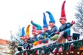 Dresden, Germany, December 19, 2016: Celebrating Christmas in Europe. Traditional decorations of roofs of shops on the Royalty Free Stock Photo