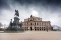 Semperoper building, the state opera house in the old town of Dresden, Germany Royalty Free Stock Photo