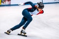 French speed skater Veronique Pierron competes during the ISU Short Track Speed Skating World Championship Royalty Free Stock Photo