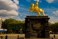 Dresden, Germany: The Golden Rider - Goldener Reiter. It is a gilded equestrian statue of Augustus the Strong from 1743, one of