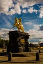 Dresden, Germany: The Golden Rider - Goldener Reiter. It is a gilded equestrian statue of Augustus the Strong from 1743, one of Royalty Free Stock Photo