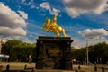 Dresden, Germany: The Golden Rider - Goldener Reiter. It is a gilded equestrian statue of Augustus the Strong from 1743, one of Royalty Free Stock Photo