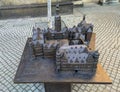Reduced-size bronze model of a castle