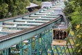 Dresden, Germany - July 29, 2023: Schwebebahn Dresden, one of the oldest suspension railways in the world. The suspended funicular Royalty Free Stock Photo