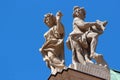 Dresden, Germany - June 6, 2023: Decorative sculptures in Zwinger, a palatial complex of Baroque period in Dresden. Zwinger is the Royalty Free Stock Photo