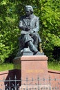 Dresden, Germany - June 3, 2023: Monument to the German painter and etcher Ludwig Richter in the Bruehl Garden in Dresden