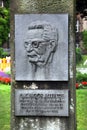 Dresden, Germany - June 27, 2023: Monument to Salvador Allende in front of the Dresden Technical University. Allende was the first