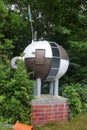 Dresden, Germany - June 27, 2023: Sculpture of an Ulbricht integrating sphere, a standard instrument in photometry and radiometry Royalty Free Stock Photo