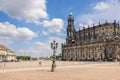 Dresden, Germany - June 28, 2022: Sight to the Dresdner Hofkirche. Cathedral of the Dresden-Meissen diocese, connected to the
