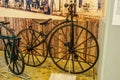 DRESDEN, GERMANY - MAI 2015: ancient bicycle 1868 in Dresden Tra