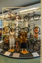 DRESDEN, GERMANY - MAI 2015: 2 girls with ancient bikes in Dresd