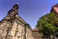 DRESDEN, GERMANY - MAY , 2018: Kreuzkirche or Church of the Holy Cross in old Dresden, Saxony, Germany Royalty Free Stock Photo