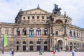 DRESDEN, GERMANY - MAY 2017: View of Semperoper Opera House in Dresden, Germany