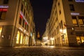 23.01.2018 Dresden, Germany - Neumarkt near Frauenkirche at night in Dresden, Germany Royalty Free Stock Photo