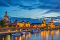 Dresden Germany, Elbe River at night Royalty Free Stock Photo