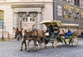 DRESDEN, GERMANY - October 5, 2016: Sightseeing carriage at Dresden, Germany