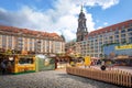 Altmarkt Square with Dresden Autumn Market Fair and Kreuzkirche Church - Dresden, Saxony, Germany