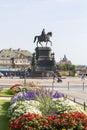 Equestrian statue of King Jan Wettin on Theatre Square in front of Semperoper, Dresden, Germany Royalty Free Stock Photo