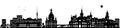 Dresden germany skyline black isolated vector