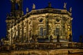 Hofkirche church at night, Dresden, Saxony, Germany Royalty Free Stock Photo