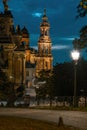 Hofkirche church at night, Dresden, Saxony, Germany Royalty Free Stock Photo